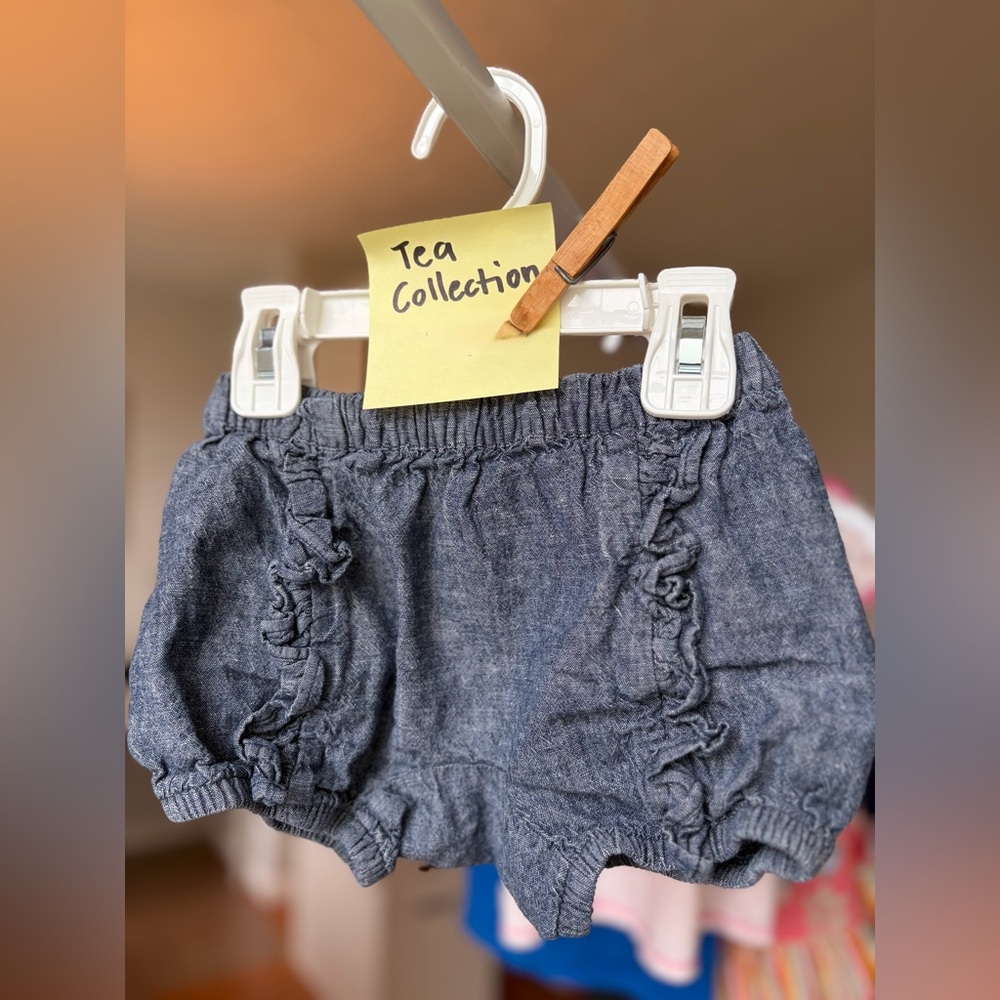 Tea Denim Bubble Shorts